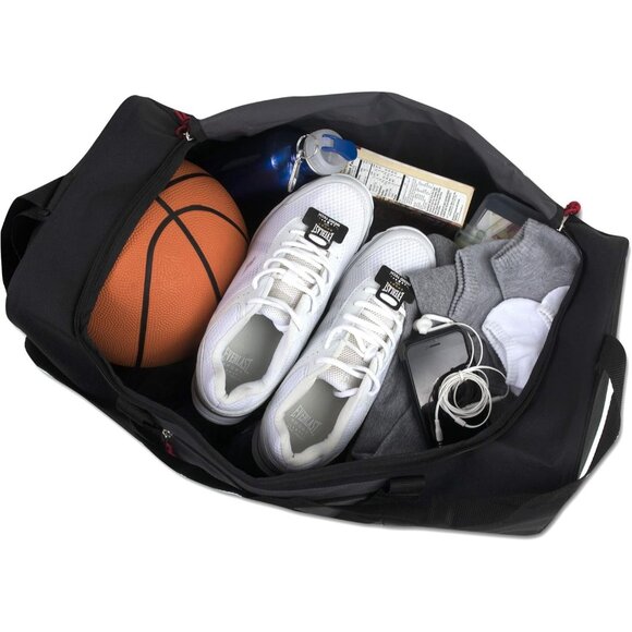 24 Inch Men & Women Black 1 Lightweight Canvas Duffle Gym Sports Equipment Bags - Picture 3 of 6